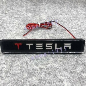 テスラ Tesla◎フロントグリル バッジ led ランプ 1個 エンブレム DIY バンパーグリルカバー 飾り防水防塵 車アクセサリー 12V