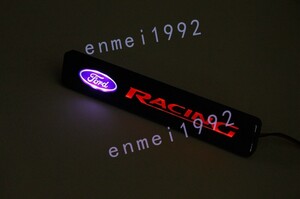 フォード Racing◎フロントグリル バッジ led ランプ 1個 エンブレム DIY バンパーグリルカバー 飾り防水防塵 車アクセサリー 12V