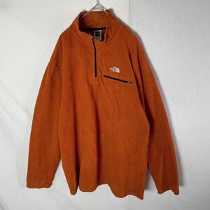 THE NORTH FACE フリースジップアップ　古着　XLサイズ　オレンジ