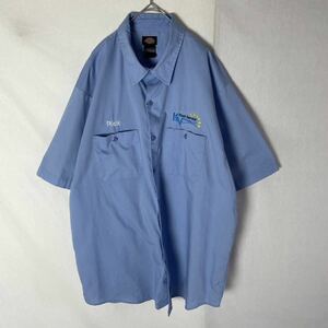 ディッキーズ　半袖ワークシャツ　古着　XLサイズ　ライトブルー　ヴィンテージ WORK WEAR