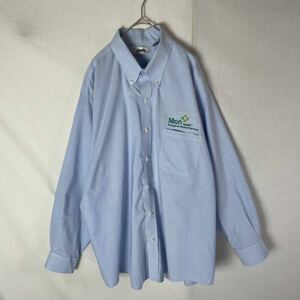 CINTAS 長袖ボタンダウンシャツ　古着　171/2 ライトブルー　ヴィンテージ WORK WEAR 刺繍ロゴ