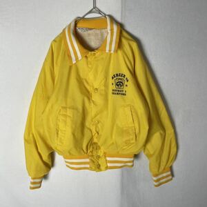 80's SCUPPER JACK ナイロンスタジャン　古着　キッズサイズ　イエロー