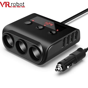 VR ロボット 12-24V 車のシガーライターソケットスプリッタ車の充電器に/オフスイッチ 4 ポート USB 充電器の Gps 携帯電話