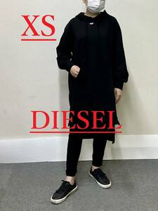 ディーゼル　スウェット ワンピース 2123　XSサイズ　ブラック　新品 タグ付　DIESEL　A05707 0GEAD 9XX　Dロゴ　パーカー　ドレス