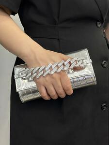  lady's bag clutch bag Mini fashonabru clutch bag chain attaching decoration,.. for everyday,