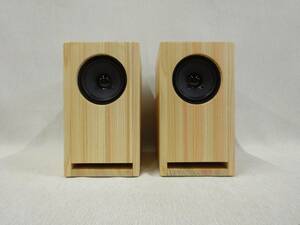 HDB7-T2★Hand Made Speaker / ヒノキ集成材t9mm・デスクトップ・ダブルバスレフ エンクロージャー ＆ 東京コーン 2.5in FRユニット