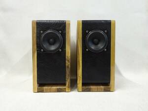 ADB8L-F801★Hand Made SP / アカシア集成材t15 + Rパイン集成材・本革張 ダブルバスレフ エンクロージャー ＆ FOSTEX 3in FRユニット