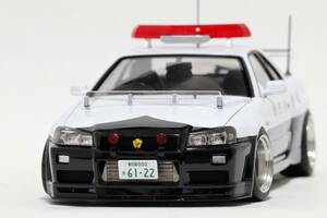 1/24 Aoshima BNR34 Skyline patrol car patrol car final product 