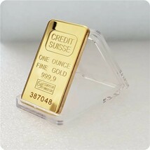 ◆１円〜新品 ゴールド　18KGP（Gold Plated）鍍金　インゴット　レプリカ　GOLDカラー　5cm x 2.8cmメンズ 上質 質感 高品質 高級感 光沢_画像1
