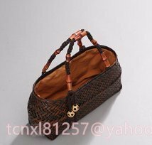  bamboo braided up basket back handmade basket stylish shopping basket storage bag design 