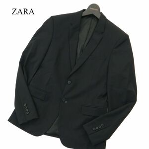 ZARA ザラ マン 通年 総裏★ アンコン テーラード ジャケット Sz.46　メンズ 黒　A3T09905_8#O