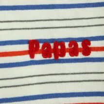 Papas パパス 通年 ロゴ刺繍★ ボーダー プルオーバー フーディー パーカー Sz.M　メンズ 日本製　A3T09879_8#F_画像3