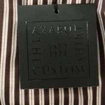 【新品 未使用】 AZABU THE CUSTOM SHIRT 麻布テーラー 通年 イタリア製生地 長袖 ストライプ シャツ Sz.40　メンズ 日本製　A3T09975_9#C_画像5