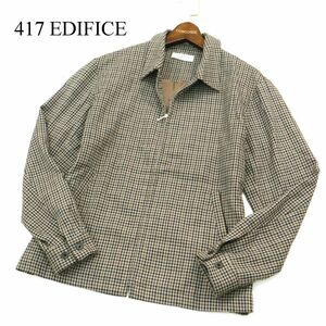 417 EDIFICE エディフィス 通年 ブリティッシュ チェック★ ドリズラー ブルゾン ジャケット Sz.M　メンズ　A3T10208_9#O