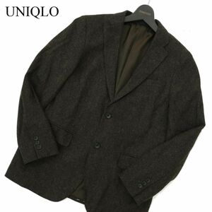 UNIQLO ユニクロ 秋冬 ウール ブレンド★ ツイード ヘリンボーン アンコン テーラード ジャケット Sz.M　メンズ　A3T10447_9#N