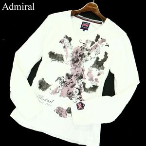 Admiral × Men's Bigi Admiral × men's Bigi through year Union Jack * long sleeve cut and sewn long T-shirt Sz.2 men's white A3T10475_9#F