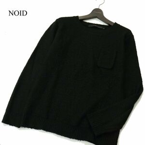 NOID. ノーアイディー 秋冬 【起毛ニット C/N-PO】 モヘヤ混 ポケット ニット セーター Sz.2　メンズ 黒　A3T10664_9#K