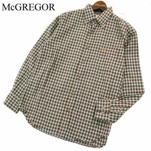 McGREGOR マクレガー 秋冬 ロゴ刺繍★ 長袖 ボタンダウン チェック ネル シャツ Sz.M　メンズ　A3T10577_9#B