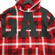 GAP ギャップ 秋冬 ビッグ ロゴ★ オーバーサイズ チェック 裏起毛 スウェット プルオーバー パーカー Sz.XS　メンズ　A3T10677_9#H_画像3