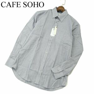 【新品 未使用】 CAFE SOHO カフェソーホー 通年 イージーケア 長袖 カジュアルアップ 千鳥チェック シャツ Sz.M　メンズ　A3T10783_9#C