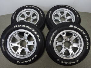 バリ溝 訳有 GY ナスカー 215 65 R16C 109/107R weds KEELER 16インチ 7J +26 139.7 6穴 4本 グッドイヤー ホワイトレター LT ウエッズ