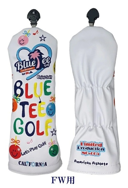 ◎ 送料無料【FW・ホワイト】ブルーティーゴルフ 【限定生産品：ラブ-Blue Tee Golf】 フェアウェイ用ヘッドカバーBLUE TEE GOLF 