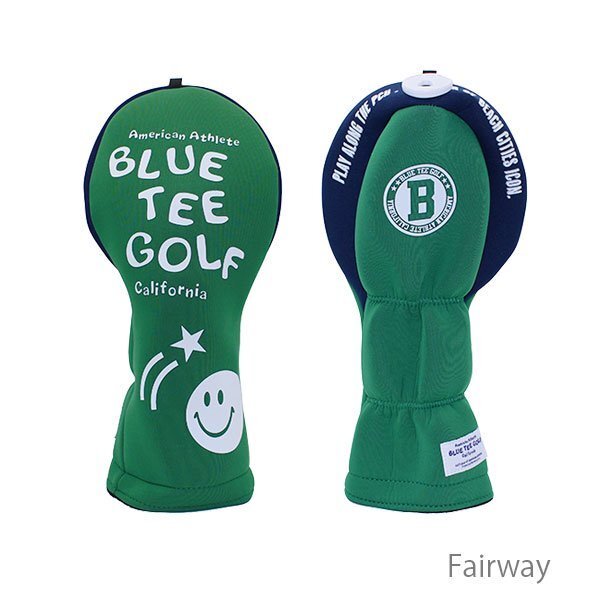 ◎送料無料『HC34タイプ』ブルーティーゴルフ【FWグリーン：ストレッチスマイル】フェアウェイ用カバー HC-34 BLUE TEE GOLF