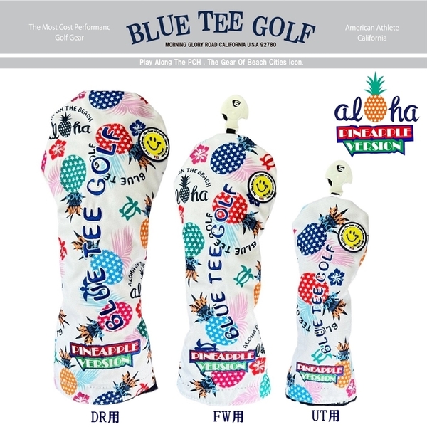 □送料無料 3PA-WH ブルーティーゴルフ 【ポップン パイン：ホワイト】3本セット販売(A)ヘッドカバー BLUE TEE GOLF PHC-03