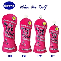 ■送料無料【4P:ピンク】ブルーティーゴルフ【メッシュ スマイル】4本セット販売ヘッドカバー BLUE TEE GOLF DHC-007_画像1