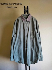 COMME des GARCONS HOMME PLUS/コムデギャルソンオムプリュス/90S/ヴィンテージ/後染め長袖シャツ/ゆったりシルエット/ミスティーグリーン