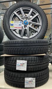 ★155/65R14 2020年製 未使用 ラベル付き ブリヂストン BRIDGESTONE BLIZZAK VRX アルミ付き14×4.5J +45 4H/100 4本Set 冬用 ★送料無料