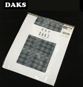 【DAKS】（NO.8750）ダックス　タイツ　40THハウスチェックメッシュ　ダークスレートブルー　35デニール相当　M-L　未使用