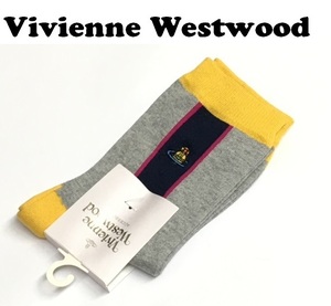 【Vivienne Westwood】(NO.0542）ヴィヴィアンウエストウッド ソックス　靴下　ストライプ　クルー丈　未使用　22.5-24.5cm