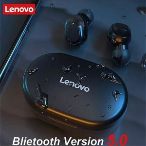 ワイヤレスイヤホン Bluetooth レノボ Lenovo ノイズカット 防水 音声アシスタント 高品質 新品 黒色 即日発送