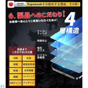 各2枚セット 日本製旭硝子素材 iPhone 15 Pro 画面 / カメラ ガラス フィルム カバー ガイド枠付き 9H硬度 高透過率 自動吸着 貼り付け簡単