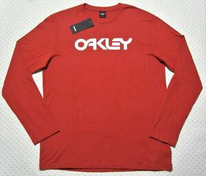オークリー　OAKLEY　MARKⅡ L/S TEE　カジュアル用コットンTシャツ・プリントTシャツ　長袖　赤色　サイズ XL／US L　綿100％素材