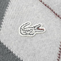 LACOSTE Vネックニットセーター 3(M相当) グレー/アーガイルチェック 日本製 ファブリカ ラコステ メンズ 管理2089_画像4