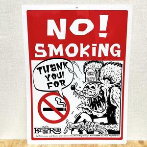 メッセージボード NO SMOKING サインボード アメリカン 雑貨 Rat Fink プレート ラットフィンク 禁煙 キャラクター お店 カフェ バー