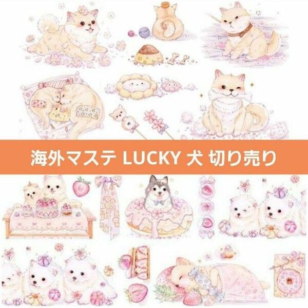 海外マステ LUCKY 犬 切り売り セット