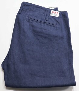 ONI DENIM (鬼デニム) ONI-727-FRNVSF / 12ozフレンチネイビー トラウザー ローテンション サンフォライズドデニム 未使用品 w36 / パンツ