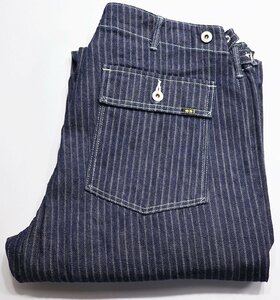 ONI DENIM (鬼デニム) ONI-207-HJS / 針抜きジャガードストライプデニム ベイカーパンツ 未使用品 w36 / ファティーグパンツ