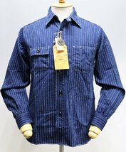 SugarCane (シュガーケーン) Wabash Stripe Work Shirt / ウォバッシュストライプ ワークシャツ sc25551 未使用品 ネイビー size M_画像1