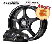 15インチ 4H100 5.5J+45 4穴 PRORACER FN01R-C STV ホイール 4本 マットブラック+マシニングライン 5次元 プロレーサー FN01R-C STV 5ZIGEN_画像1