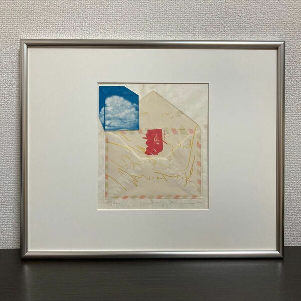【真作保証】池田満寿夫 コラージュ作品 1968年 直筆サイン 額装品 版画