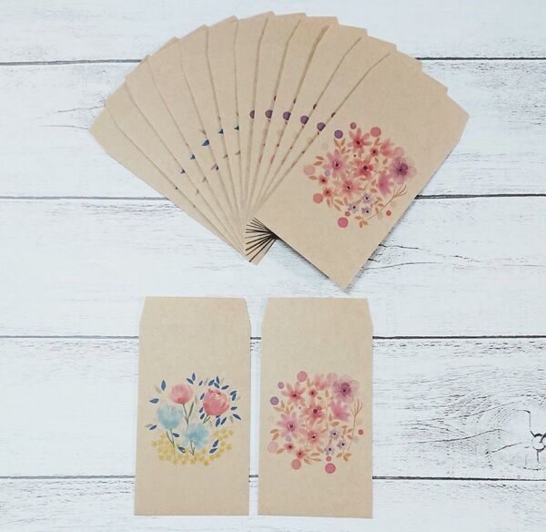 **お花(17) ハンドメイド ポチ袋 14枚セット**