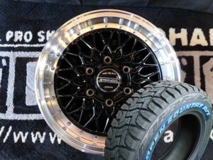 ◆新品LTホワイトレターR/T 215/65R16インチ付4本 6.5J+38 6H/139.7 シュタイナーFTX 200系ハイエース レジアスエース ブラック