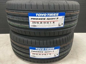 ◆在庫あり! 即納! 2本Set 225/45R18 225/45-18 TOYOプロクセススポーツ2 クラウン マークX プリウスα WRX S4 レヴォーグ レガシィB4 BMW