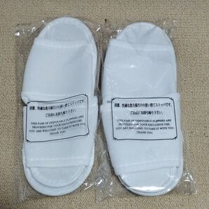 新品未使用!柔らか素材●使い捨てスリッパ2セット(白)