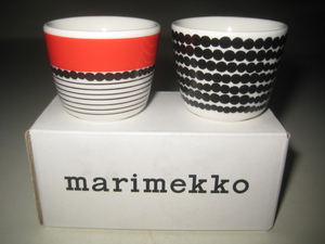 ● marimekko マリメッコ エッグカップ　シイルトラプータルハ　ドッド柄　2個セット　箱付