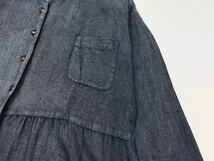 1980's〜90's vintage kiko comfortable clothing linen fabric front button long dress ユーロビンテージ フランスリネン ブラックリネン_画像3